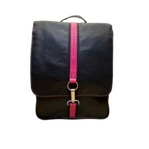 Mobile Edge Women’s Black & Pink Faux Leather Slimline Paris Backpack Size L